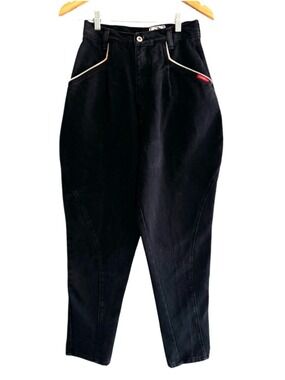 Vintage Black Tapered High Rise Pants Minimalist Workwear